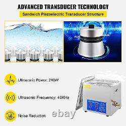 Professional Ultrasonic Cleaner 10L/2.5 Gal, Easy to Use with Digital Tim