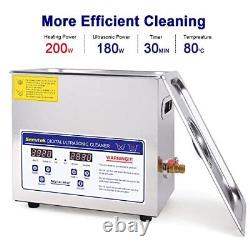 Professional Ultrasonic Cleaner 6.5L with Digital Timer and Heater 304 Stainl