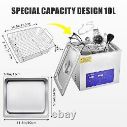 Roomark 10L Ultrasonic Cleaner Stainless Steel with Digital Timer and Heater