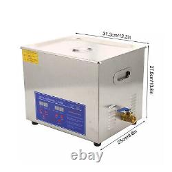 Stainless Steel 10L Digital Ultrasonic Cleaner with Drain Valve Basket