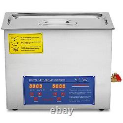Stainless Steel 10L Industry Heated Ultrasonic Cleaner Heater withTimer Updated