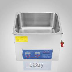 Stainless Steel 10L Liter Industry Heated Ultrasonic Cleaner Heater with Timer HOT