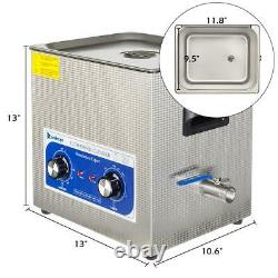 Stainless Steel 10L Liter Industry Ultrasonic Cleaner Adjutable Heater Timer