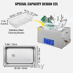Stainless Steel 22L Liter Industry Ultrasonic Cleaner Heated Heater withTimer