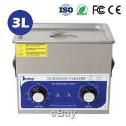 Stainless Steel 3L Liter Industry Heated Ultrasonic Cleaner Heater Durable Hot