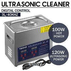 Stainless Steel 3L Liter Industry Heated Ultrasonic Cleaner Heater withTimer