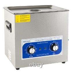 Stainless Steel Ultrasonic Cleaner Cleaning Machine 10L AC 110V 60Hz powerful