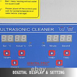 US 15L Digital Ultrasonic Cleaner 110V Stainless Steel Cleaning Machine