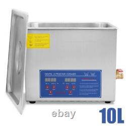US STOCK 10L Ultrasonic Cleaner JPS-40A Digital Cleaning Machine with Heater
