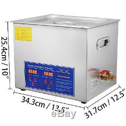 Ultrasonic Cleaner 15 L Liter Stainless Steel Industry Heated Clean Glasses
