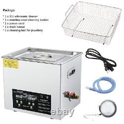 Ultrasonic Cleaner 15L, Ultra Sonic Cleaner with Digital Timer and Heater for