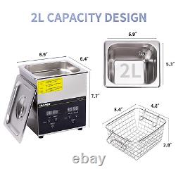 Ultrasonic Cleaner 2L with Digital Timer and Heater 40HZ Professional Ultrasonic