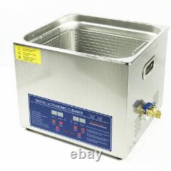 Ultrasonic Cleaner Solution Bath Wash Parts Tools Cutter Jewelry Dental 10L New
