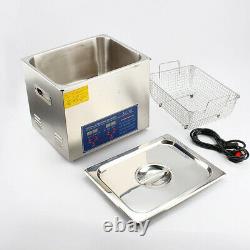 Ultrasonic Cleaner Solution Bath Wash Parts Tools Cutter Jewelry Dental 10L New