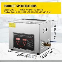 Ultrasonic Cleaner Stainless Steel Heated Cleaning Washing Machine Ultrasound US