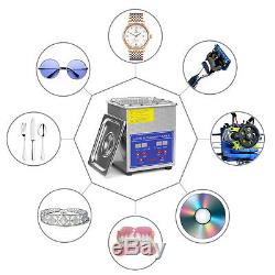 Ultrasonic Jewelry Cleaner Eyeglass Sonic Cleaner Machine /w 1.5L Heater & Timer