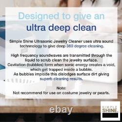 Ultrasonic Jewelry Cleaner Kit New Premium Cleaning Machine and Liquid Clea