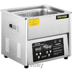 VEVOR 10L Digital Ultrasonic Cleaner Stainless Steel with Timer Heater Jewelry