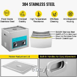 VEVOR 10L Ultrasonic Cleaner 640W Stainless Steel Knob Control with Heater & Timer