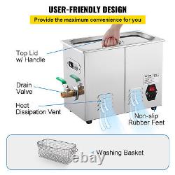 VEVOR 10L Ultrasonic Cleaner Jewelry Cleaning Machine with Digital Timer & Heater