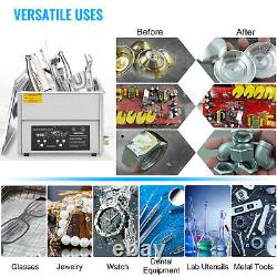 VEVOR 10L Ultrasonic Cleaner Stainless Steel 40kHZ Digital Jewerly Clean withTimer