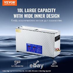 VEVOR 10L Ultrasonic Gun Cleaner 300W Ultra Sonic Cleaner Timer Heater Basket