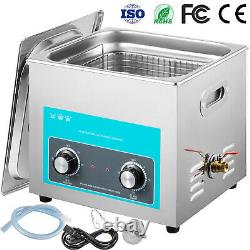 VEVOR 15L Ultrasonic Cleaner 760W Stainless Steel Knob Control with Heater Timer