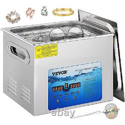 VEVOR 15L Ultrasonic Cleaner Jewelry Cleaning Machine with Digital Timer & Heater