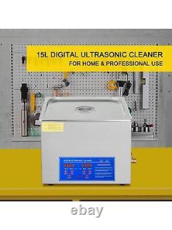 VEVOR 15L Ultrasonic Cleaner With Digital Timer & Heater Professional Ultrasonic