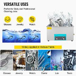 VEVOR 22L Ultrasonic Cleaner with Heater Timer Dentures 0-80 Water Drain