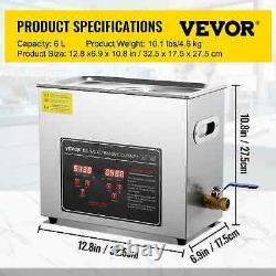 VEVOR 2L 3L 6L 10L 22L 30L Ultrasonic Cleaner Stainless Steel Portable Heated Cl