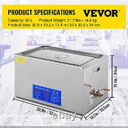 VEVOR 30L Industrial Ultrasonic Cleaner with Digital Timer&Heater 40Khz Professi