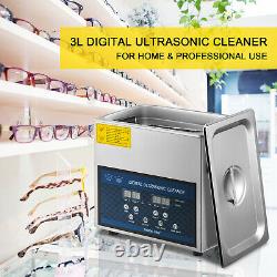 VEVOR 3L Digital Ultrasonic Cleaner with Heater 28/40KHz Jewelry Degas Eyeglasses