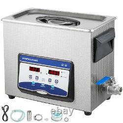 VEVOR 6.5L Ultrasonic Cleaner 90/180W Jewelry Glasses Lab Degas Heater withTimer