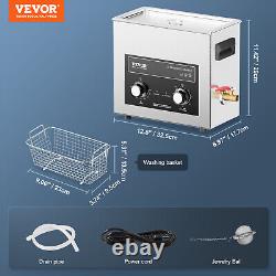 VEVOR 6L Ultrasonic Cleaner with Heater Timer & Basket Digital Sonic Machine