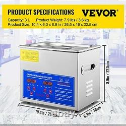 VEVOR Professional Ultrasonic Cleaner Easy to Use with Digital Timer & Heater