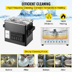 VEVOR Touch Ultrasonic Cleaner Ultrasonic Cleaning Machine 3L Stainless Steel