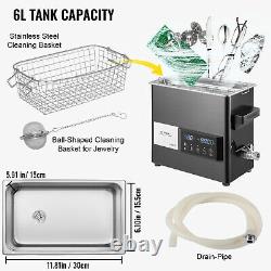 VEVOR Touch Ultrasonic Cleaner Ultrasonic Cleaning Machine 6L Stainless Steel