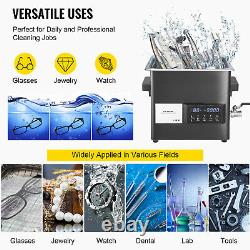 VEVOR Touch Ultrasonic Cleaner Ultrasonic Cleaning Machine 6L Stainless Steel