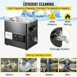 VEVOR Ultrasonic Cleaner 10L Jewerly Cleaner Touch Screen Control withTimer Heater