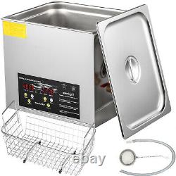 VEVOR Ultrasonic Cleaner 10L Stainless Steel 640W Industry Heated withTimer Heater