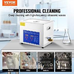 VEVOR Ultrasonic Cleaner 2-30L Cleaning Equipment Liter Industry Heated With Timer