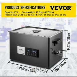 VEVOR Ultrasonic Cleaner 30L Touch Ultrasonic Cleaning Machine Stainless Steel