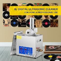 VEVOR Ultrasonic Cleaner 6L Ultrasonic Vinyl Cleaner 7-12 Inch 8 Records