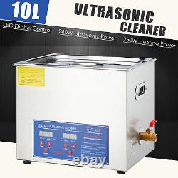 10l Qt Ultrasonic Cleaner 250w Pièces Industrielles Chauffantes Numériques Avec Minuterie Et Chauffage