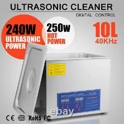 10l Ultrasonic Cleaner Heated Tank Jewelry Gun Cleaning Machine Acier Inoxydable