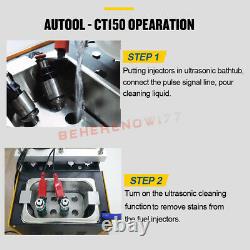 Autool Ct150 À Ultrasons D'injecteur De Carburant Testeur De Nettoyage 4cylinder Pour 220 V Eu Plug