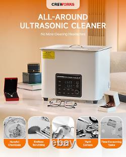 CREWORKS 10L Nettoyeur Ultrasonique Numérique avec Panier en Acier Inoxydable et Réservoir pour la Maison