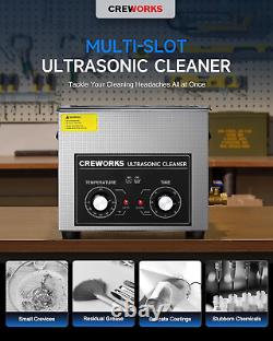 CREWORKS 10L Nettoyeur Ultrasonique à Fentes Multiples, Machine de Nettoyage Ultrasonique avec 2 Fentes