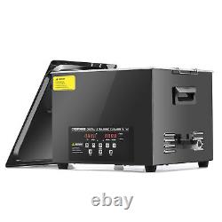 CREWORKS Nettoyeur Ultrasonique 15L en Acier Titane 600W Chauffage avec Dégaussage & 2 Modes